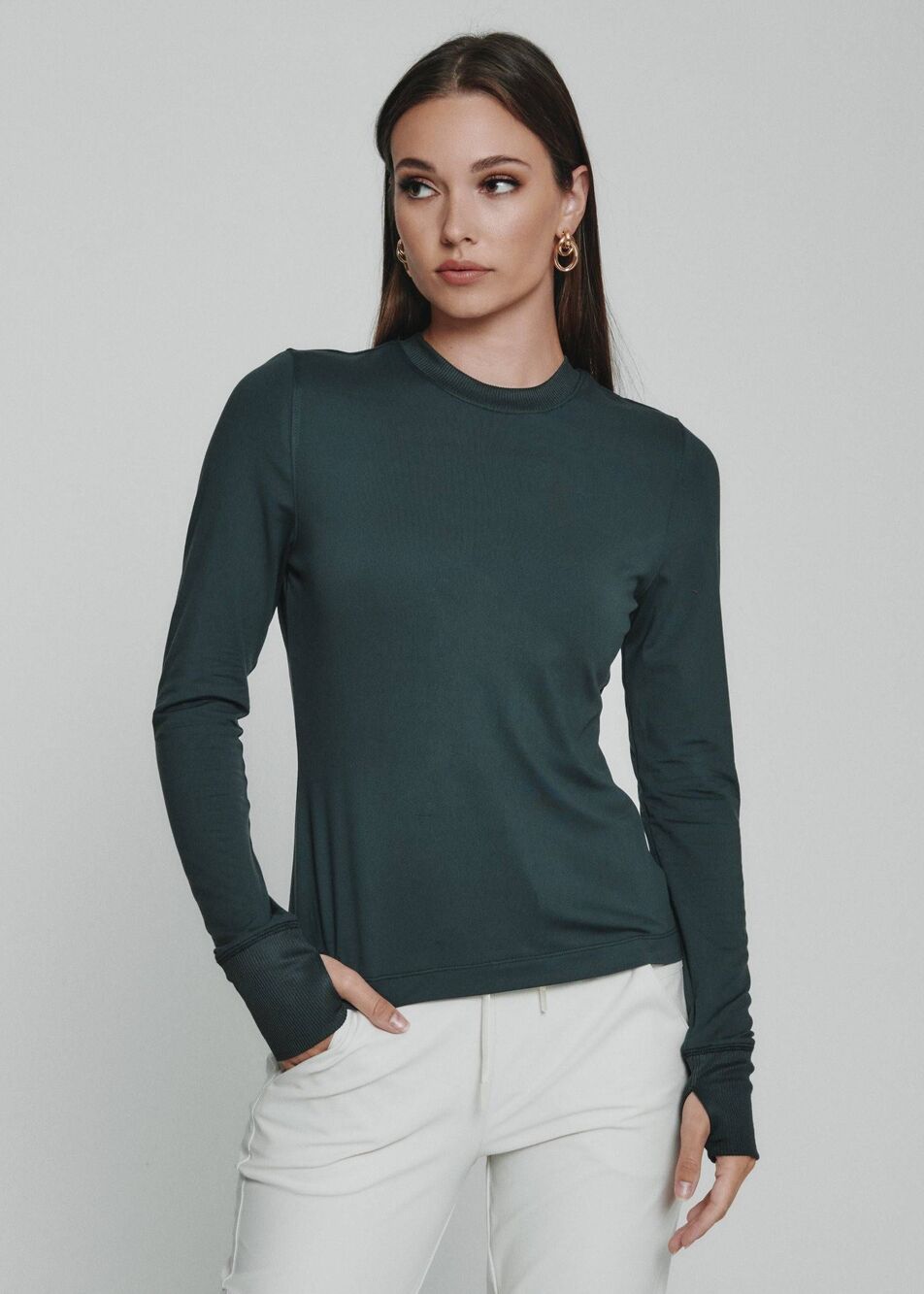 7 Diamonds Core Long Sleeve Sweatshirt Deep Teal XL Lounge Athleisure Workout